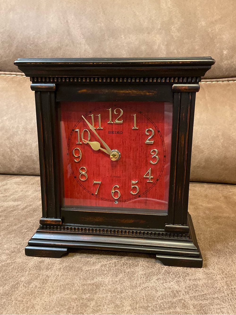 Seiko Wooden Desk Clock with Melodies